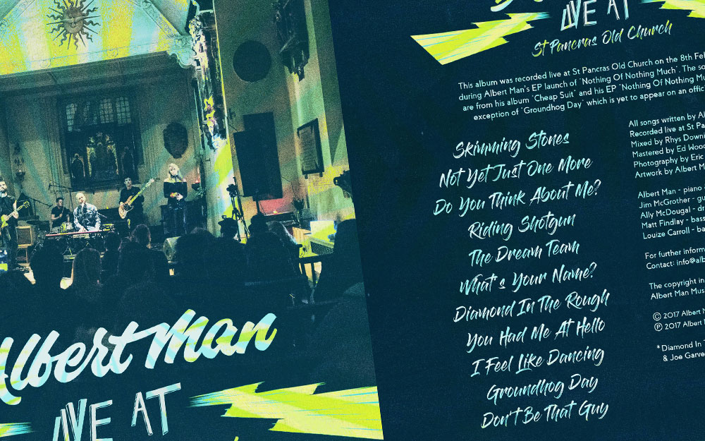 Live At St Pancras Old Church album CD sleeve design and layout