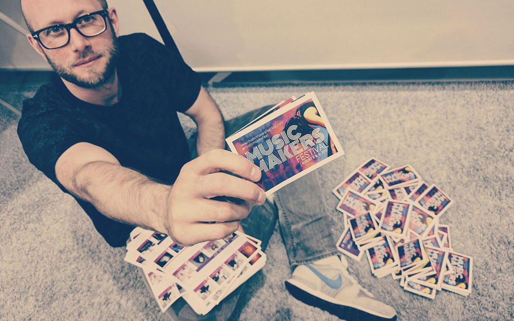 Music Makers Festival foldable programme booklet