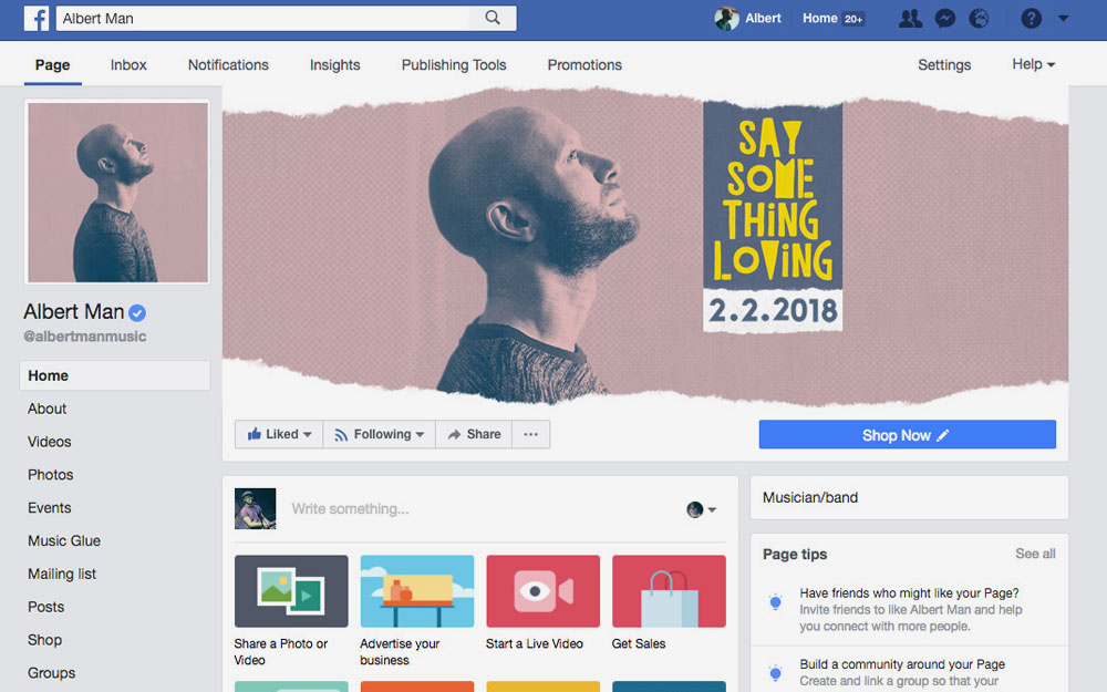 Say Something Loving Facebook integration