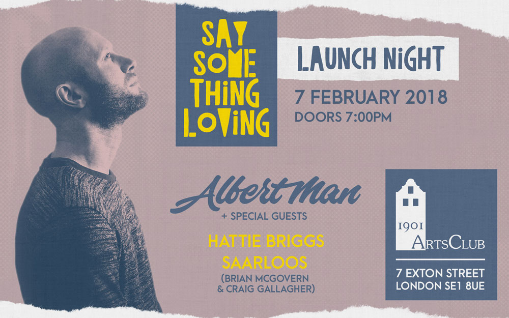 Say Something Loving launch night poster design