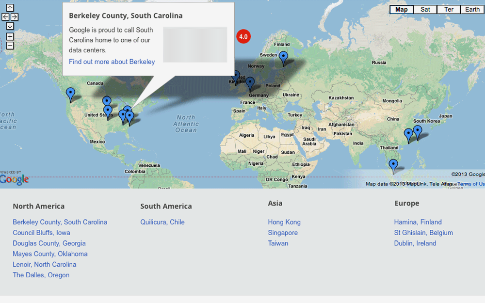 Data Center wireframe