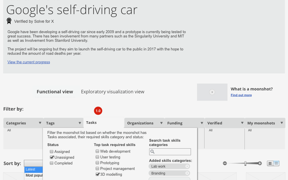 Solve for [X] Moonshots wireframe