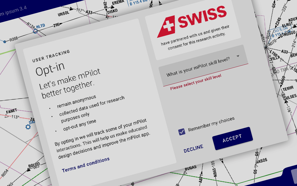 Lufthansa mPilot User-Tracking Opt-in dialogue error checking